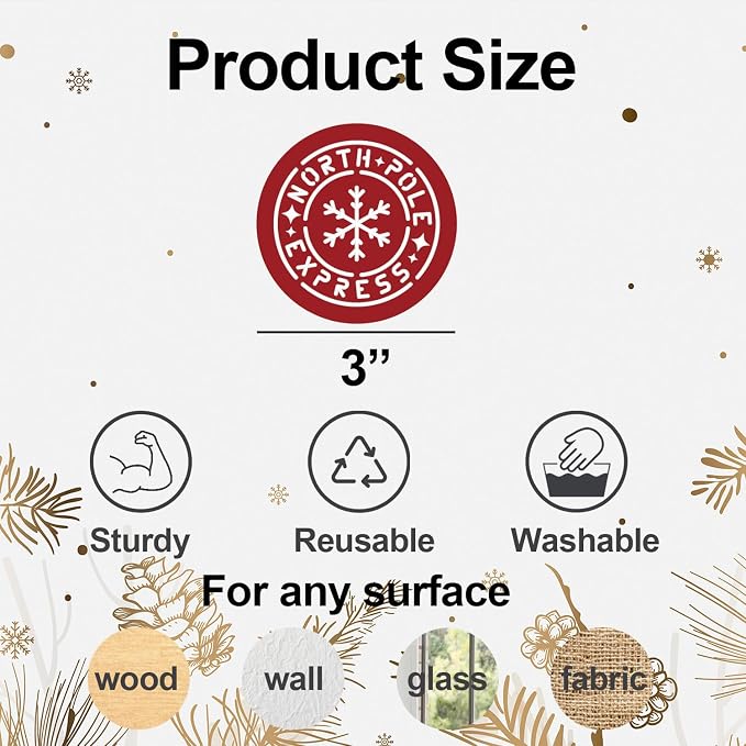 Small Christmas Stencils for Crafts Reusable 3inch Christmas Stencil Holiday - Image 2