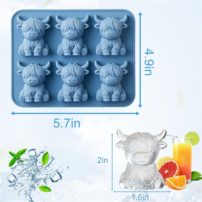 Mini Highland Cow Ice Cube Mold，Cute 3D Highland Cow Silicone Ice Cube - Image 7