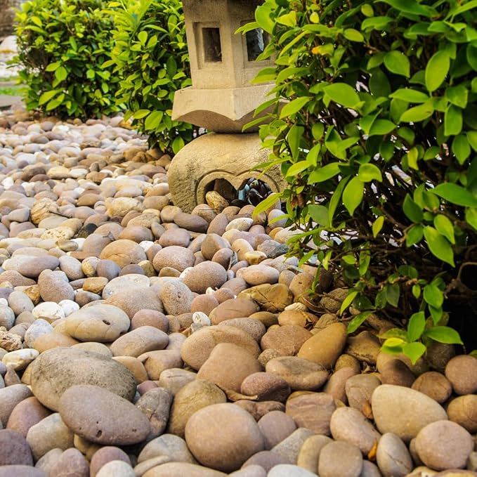 YISZM 40lbs Natural River Rocks, 1-2" Premium Pebbles - Image 4