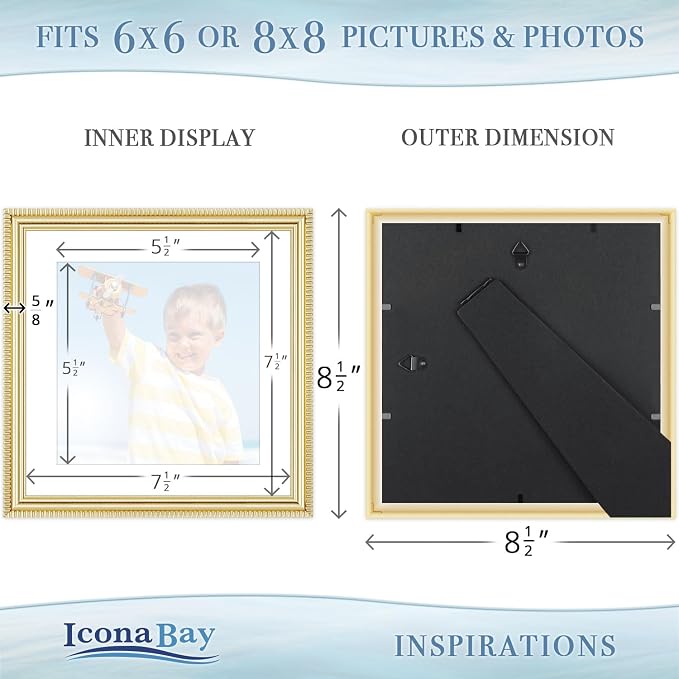 8x8 Picture Frames with 6x6 Mat, 6 Pack, Contemporary, Inspirations | These - Image 3