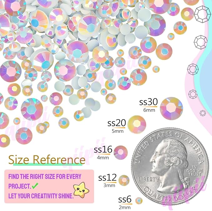 qiipii 24 Color 2mm Small Resin Rhinestones - Image 7