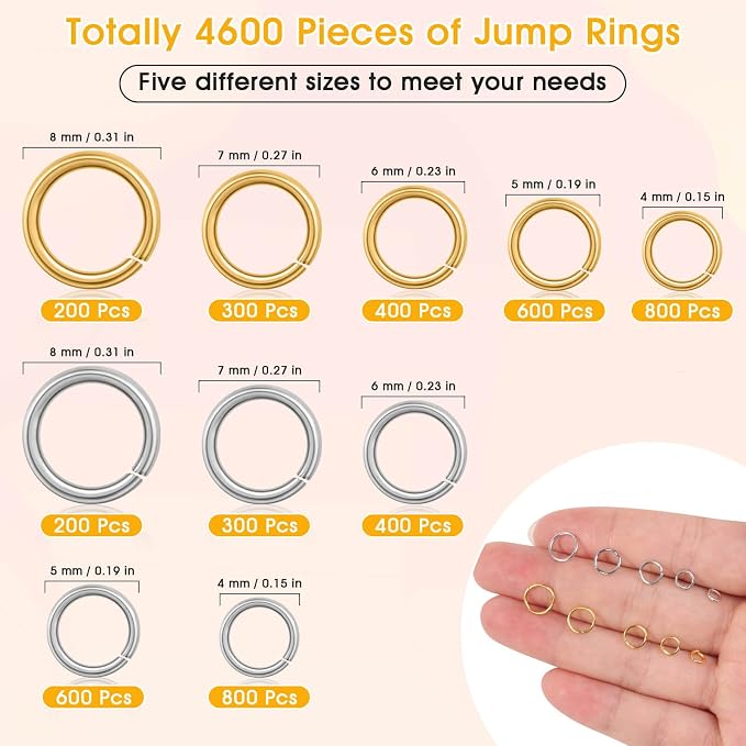 4600Pcs Silver and Gold Jump Rings - Image 3