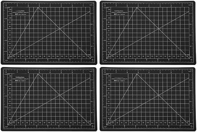 A5 Cutting Mat 4Pcs Premium Self Healing PVC Craft Cutting Pad Model Engraving - Image 2