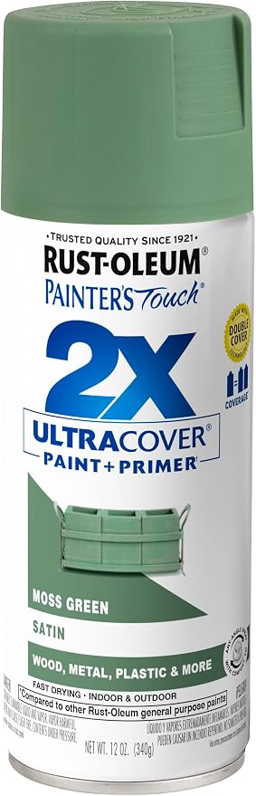Rust-Oleum 249071 Painter's Touch 2X Ultra Cover, 12 Oz, Satin Moss Green by Rust-Oleum