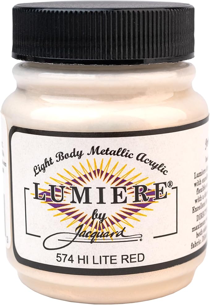 Jacquard Lumiere 2.25oz Fabric Paint Hi Lite Red by Jacquard