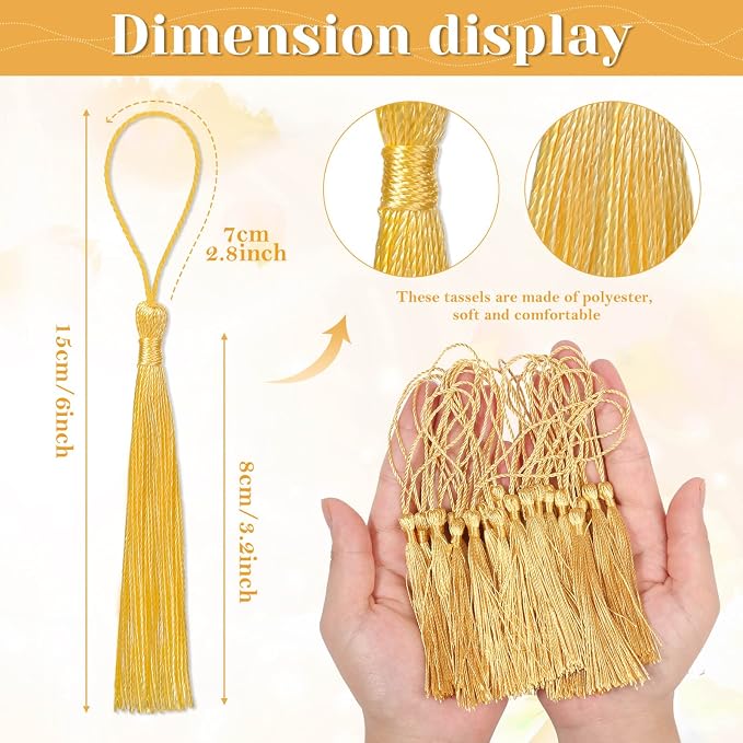 Bookmark Tassels Bulk, Cridoz 50Pcs Small Tassels Silky Handmade Soft Craft - Image 3