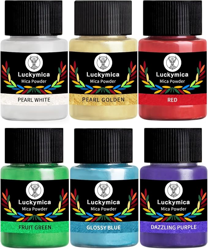 Mica Powder, 6 Colors Pearlescent Pigment Powder by Luckymica