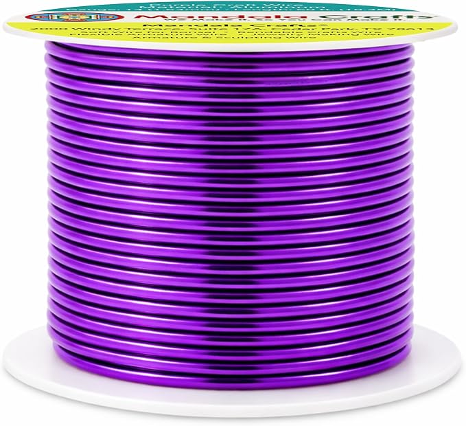 Mandala Crafts 14 Gauge Purple Anodized Aluminum Craft Wire, 60 FT | Colored - Image 2