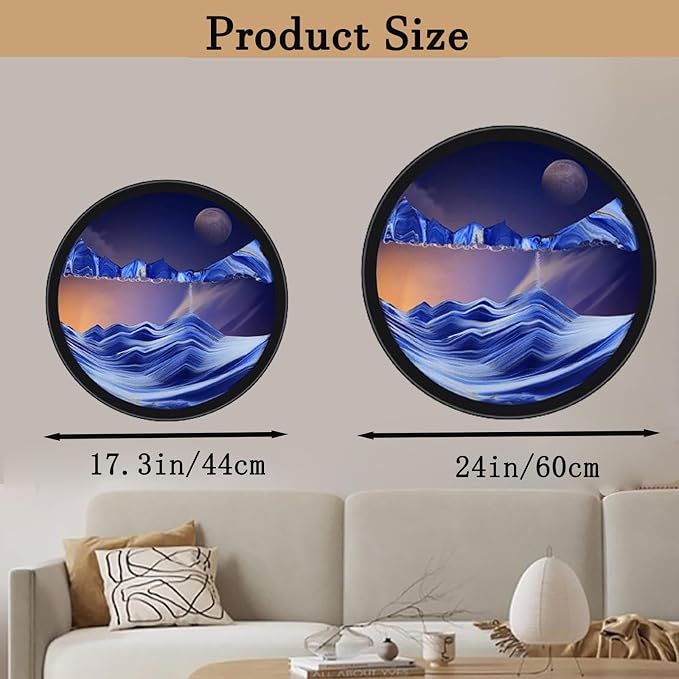 PROEATS Moving Sand Art, Wall Art Deep Sea Sandscape Room Decoration, - Image 3
