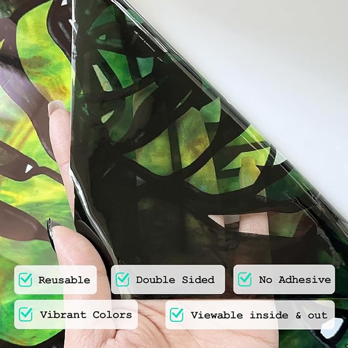 Original Hand Drawn Window Cling Film Stained Glass Border - Image 5