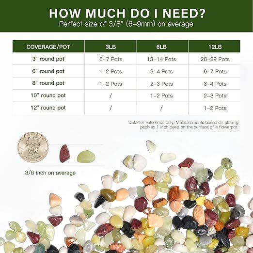 NUPICK 6 lbs Pebbles for Indoor Plants, 3/8 Inch Pea Gravel for Fish Tank - Image 6
