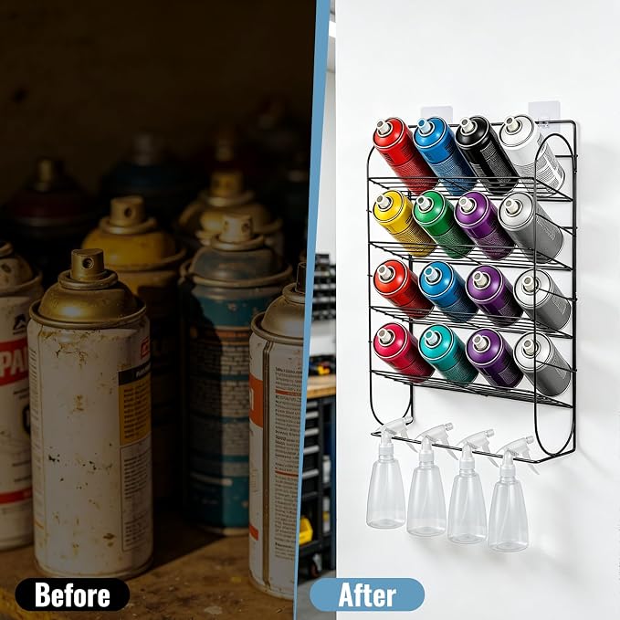 Spray Can Holder Storage Rack Wall Mounted, Metal Spray Paint Rack Organizer - Image 5