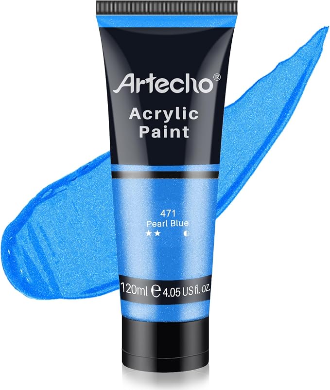 Artecho Pearl Blue Acrylic Paint Tubes, Art Craft Paints by Artecho