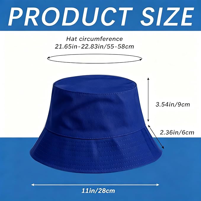Bucket Hats Bulk Solid Color DIY Blank Hat Bucket Hats - Image 3