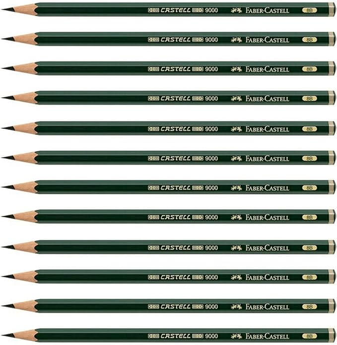 Faber-Castell Castell 9000 Graphite Pencils, 8B Pre-Sharpened by Faber-Castell
