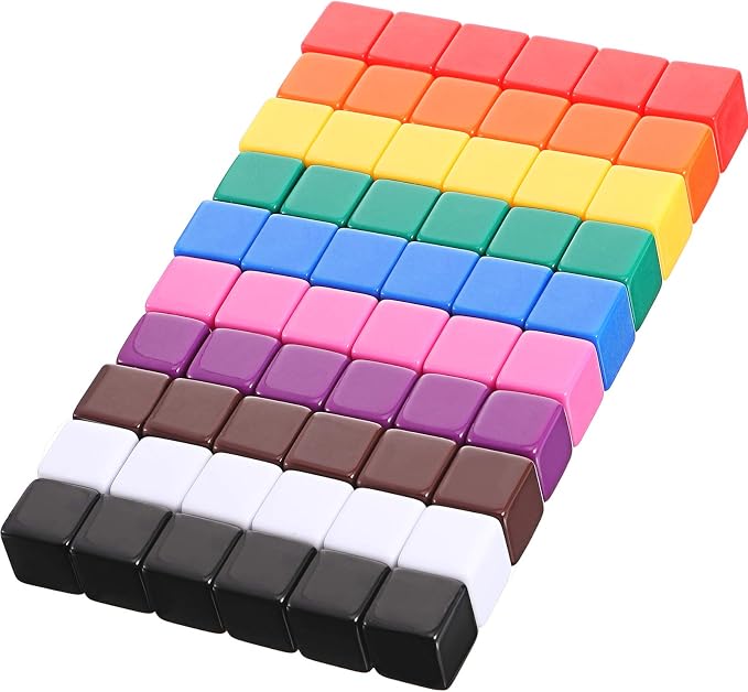 Gejoy 60 Pieces 16 mm Blank Dice Acrylic Dice Cubes Assorted Color DIY Cubes by Unknown