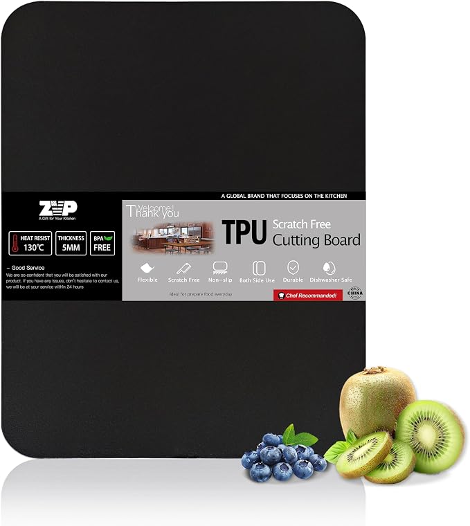 ZVP Thick TPU Cutting Boards for Kitchen, Rubber Flexible Cutting Board Mats by ZVP