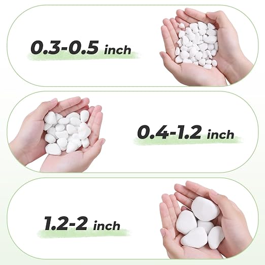 SIDONG 10 LB White River Rocks, 0.4-1.2 Inches Matte Pebbles - Image 7