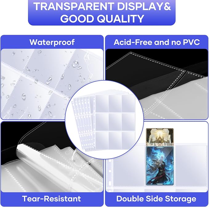Tioplior 120 Pack 9 Pocket Double Side Card Sleeves Binder Sheets Holds 2160 - Image 5