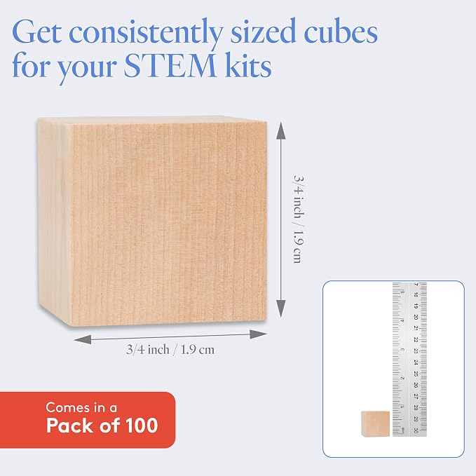 DIY Wooden Cubes 3/4-inch, Unfinished Wood Blocks - Image 4