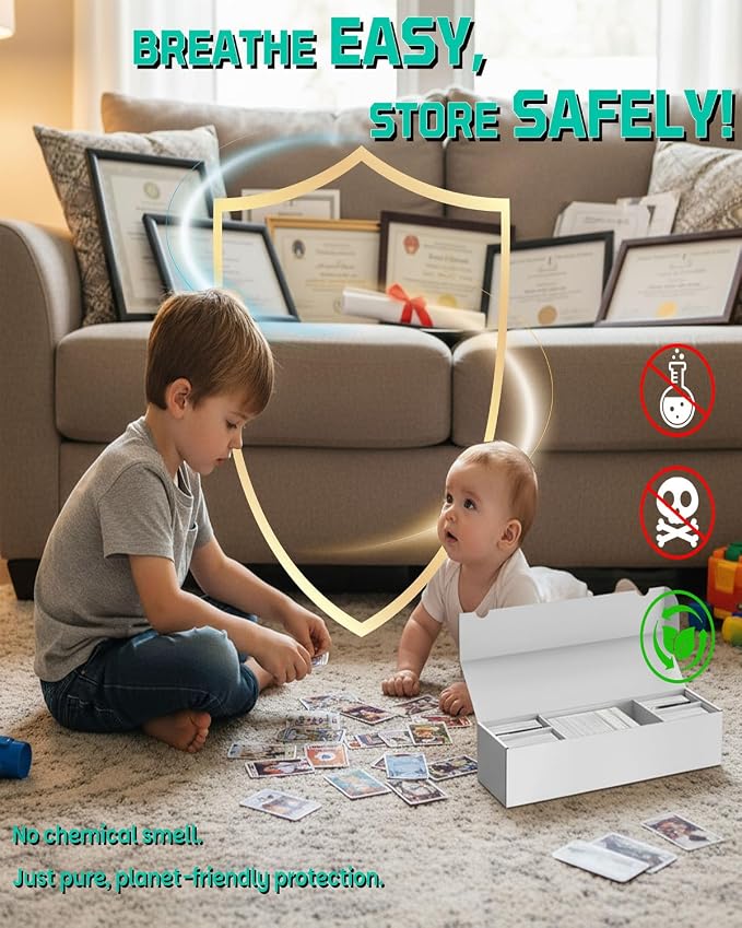 Card Box for Trading Cards, 14 Inch Laminated Card Storage Box - Image 8