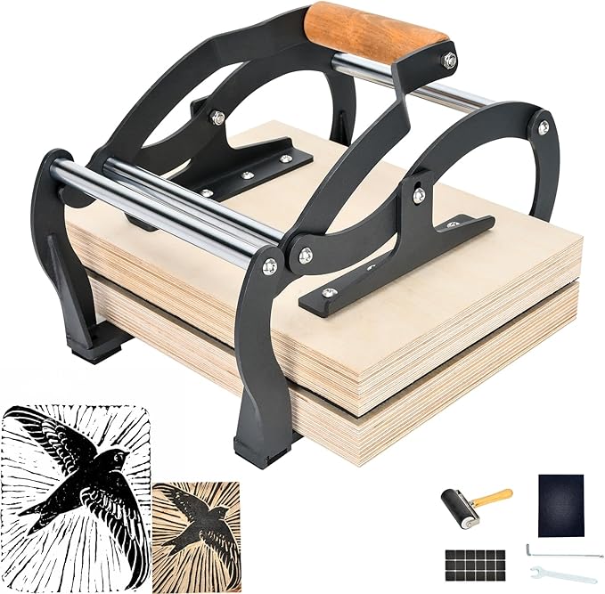 TOPOWN Linocut Printing Hand Lever Press Machine, Linocut Press Machine by TOPOWN