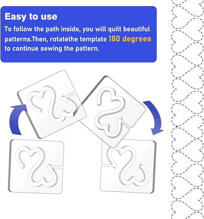 Kapyoo Free Motion Quilting Templates Set Quilting Rulers and Templates - Image 5