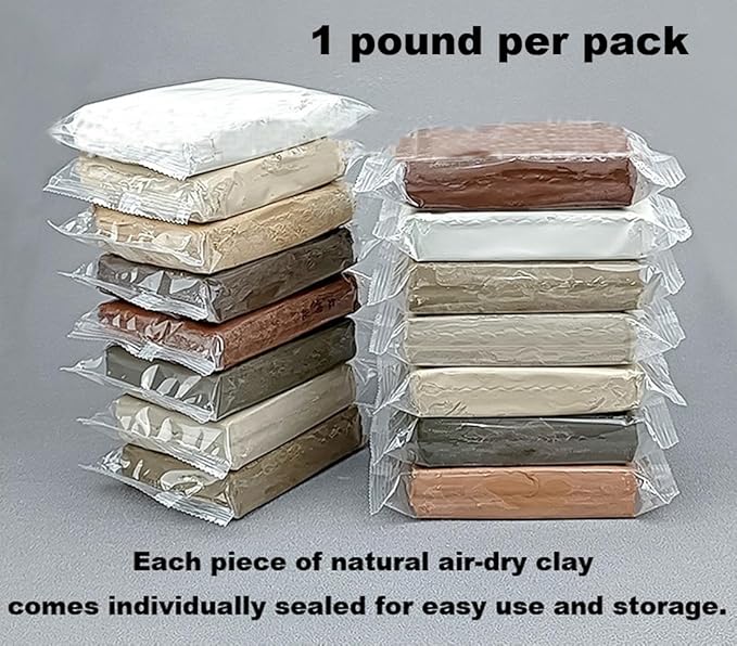 10 lb White Natural Air-Dry Clay + 30 pcs Pottery Tools + Storage Box, Hand - Image 4