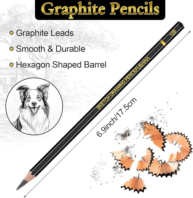 216 Pcs Drawing Sketching Pencil Set Professional Graphite Charcoal Gift Bulk - Image 2