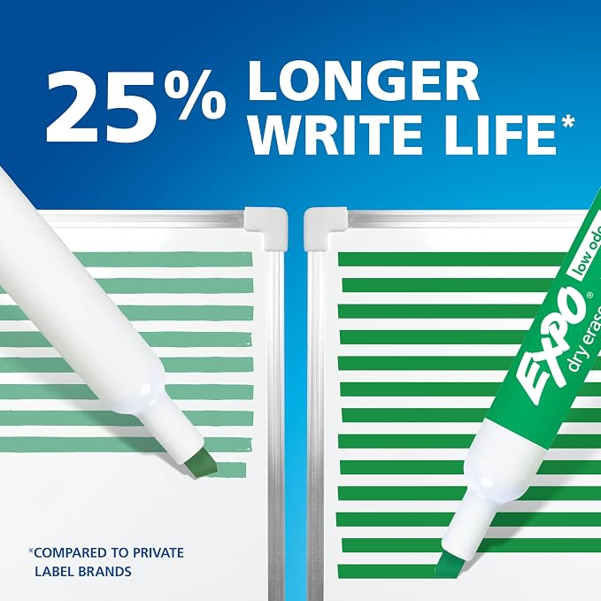 EXPO Dry Erase Markers, Low Odor Ink, Ultra Fine Tip, Organization, School - Image 5