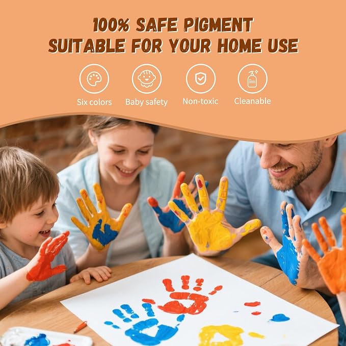 Brown Family Handprint Kit for 4 – Wooden Frame - Image 2