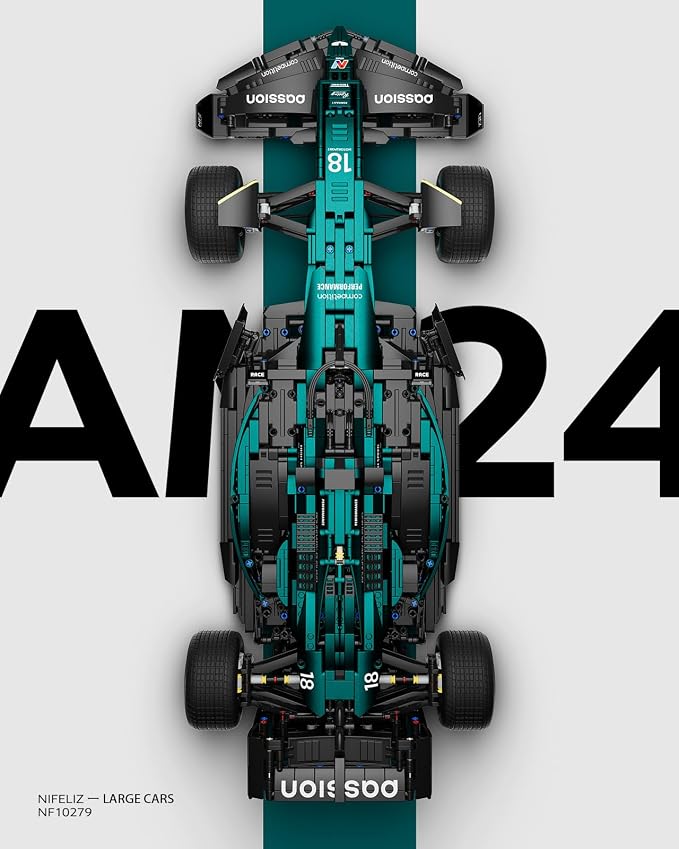 Nifeliz AM24 Formula 1 Racing Car Building Set, 1:8 Scale Collectible Set - Image 4