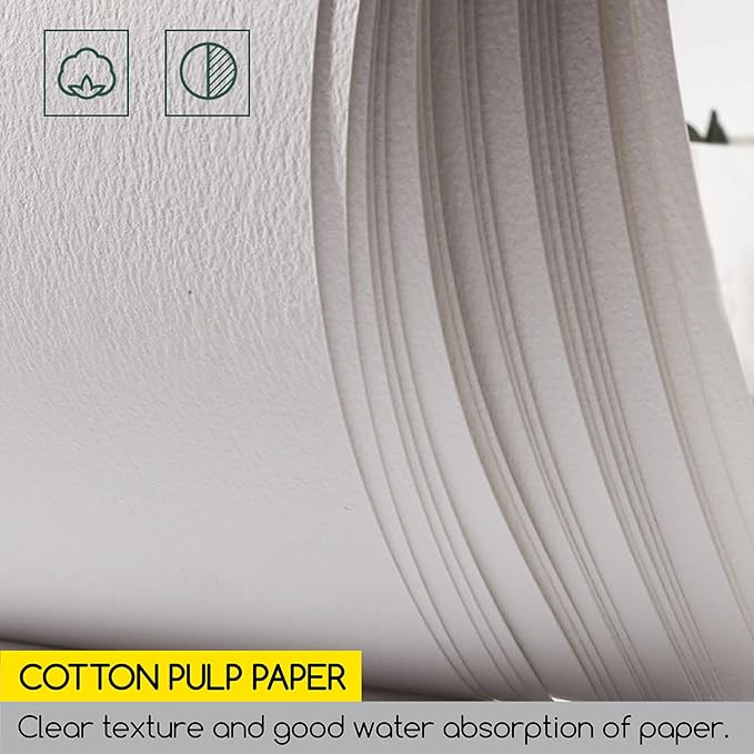 MEEDEN 5X7 Watercolor Paper Block, Textured Surface Watercolor Paper, Cold - Image 4