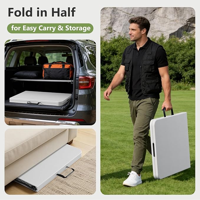 Folding Table, 8 FT Foldable Plastic Table - Image 6