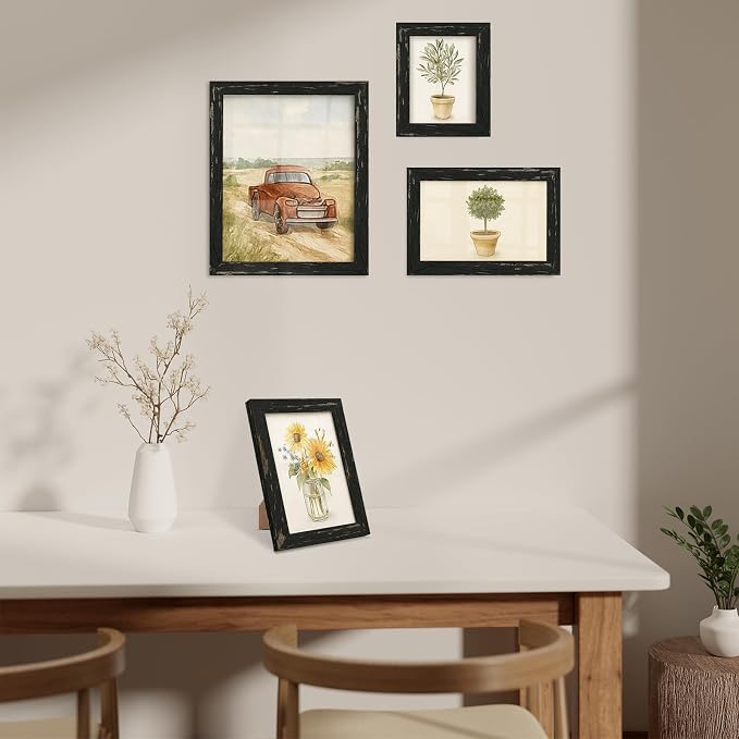 puthiac 8x10 Rustic Farmhouse Picture Frame, Swamp Black, 1 Pack | Distressed - Image 8