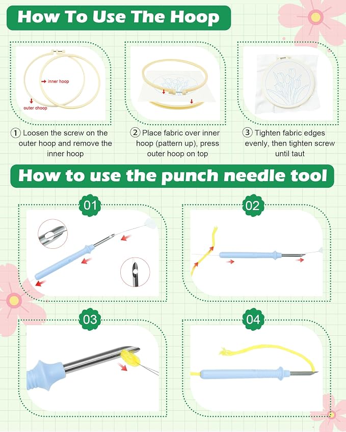 FIVEIZERO Punch Needle Kit for Beginners, Highland Cattle Punch Embroidery Kit - Image 3
