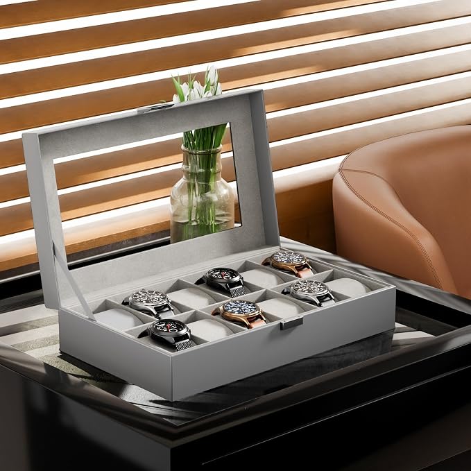 ProCase Watch Box Organizer, 12 Slot Watch Display Case - Image 6