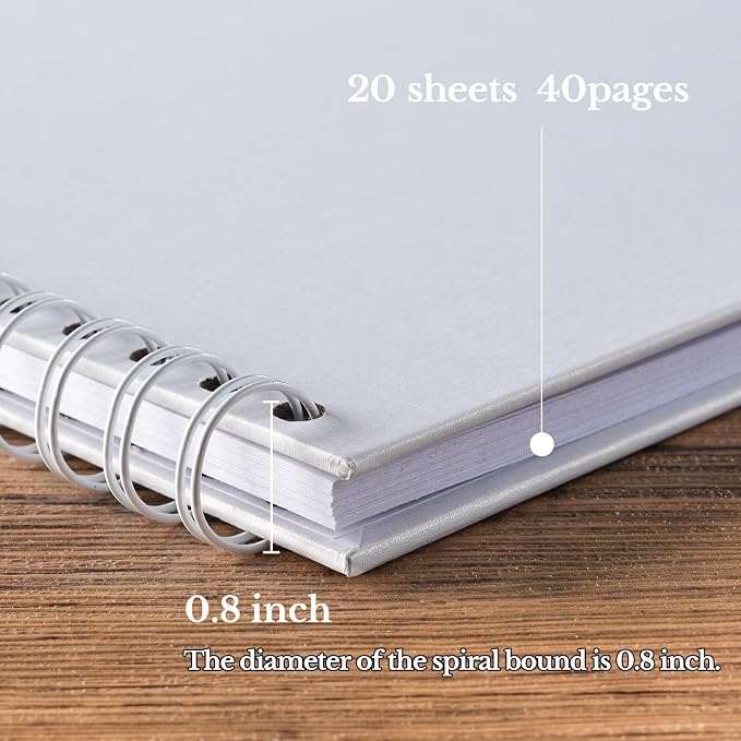 potricher 7 x 7 Inch DIY Scrapbook Album 40 Pages Hardcover Kraft Paper Scrap - Image 4