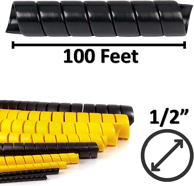Electriduct 1/2 Inch Heavy Duty Spiral Wrap HDPE Flexible Plastic Cable Sleeve - Image 3