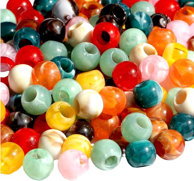 160pcs 12mm Plastics Acrylic Large Hole Cloud Pop Beads Mix Color Large Hole by Dabaiitechann