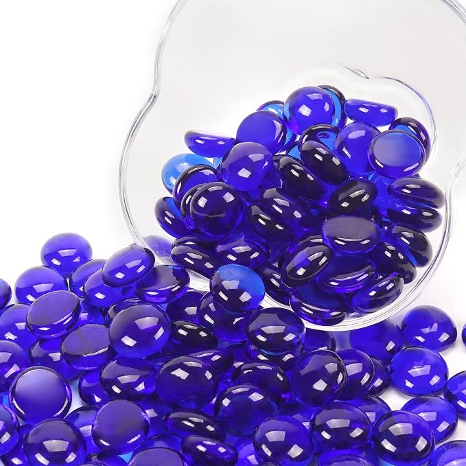 5LB Cobalt Blue Flat Glass Marbles - Image 6