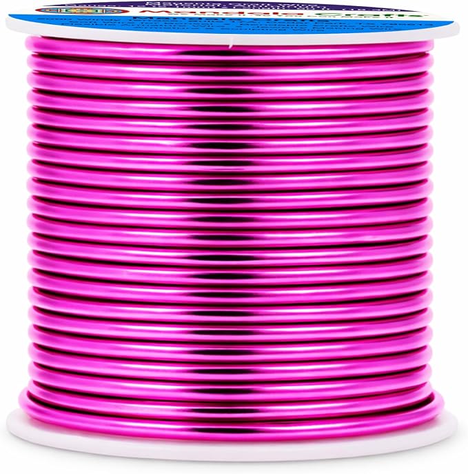 Mandala Crafts 12 Gauge Magenta Anodized Aluminum Craft Wire, 60 FT | Colored - Image 2