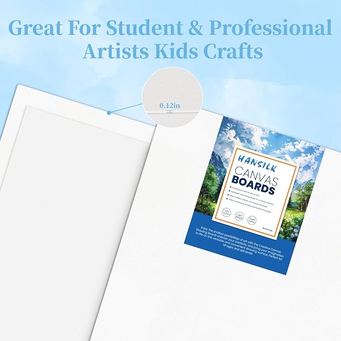 Canvases for Painting Pre Primed 100% Cotton White Blank Canvas Boards for - Image 3