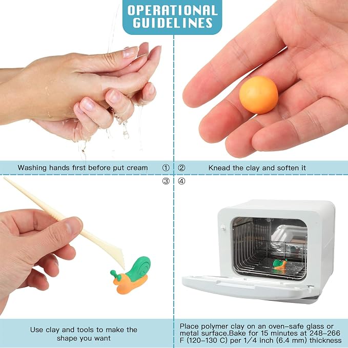 Aestd-ST Polymer Clay Kit 50 Colors, Oven Bake Modeling Clay - Image 6