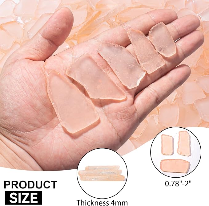 Keedolla Tumbled Sea Glass for Crafts - 10 OZ Flat Frosted Seaglass Pieces for - Image 3