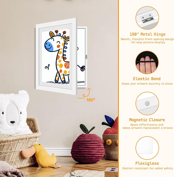 4 Pack Kids Artwork Frames Changeable 10 x 12.5 Inch Children Art Projects - Image 3