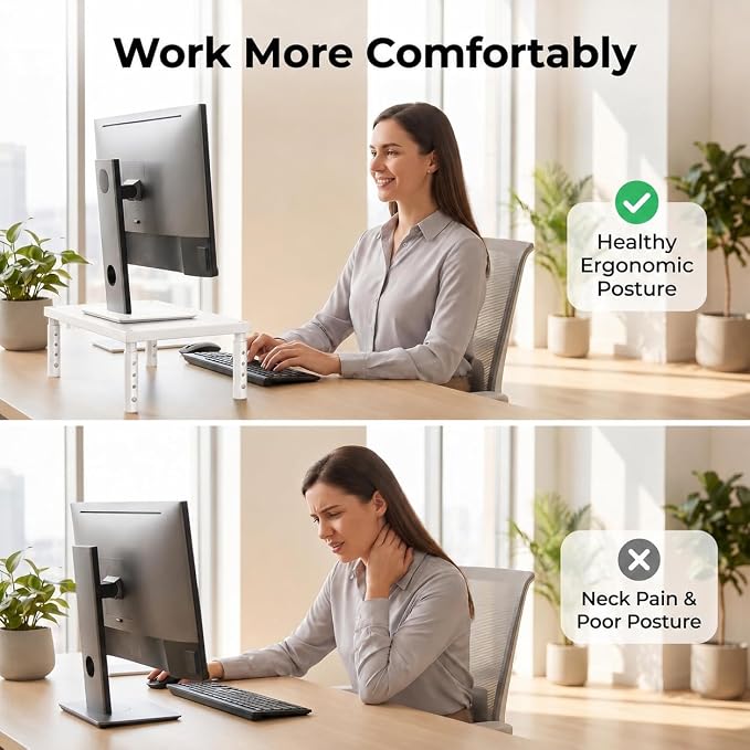 OPNICE Monitor Stand Riser for Desk, Adjustable Computer & Laptop Stand - Image 6