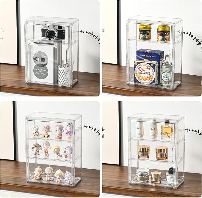 3 Tier Display Case for Collectibles, Storage Container - Image 3