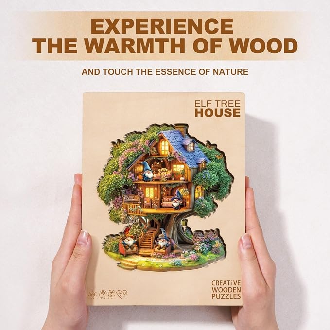 Elf Tree House Puzzles Adults Gifts Wooden 175 Pieces 11.4 * 11in - Image 8