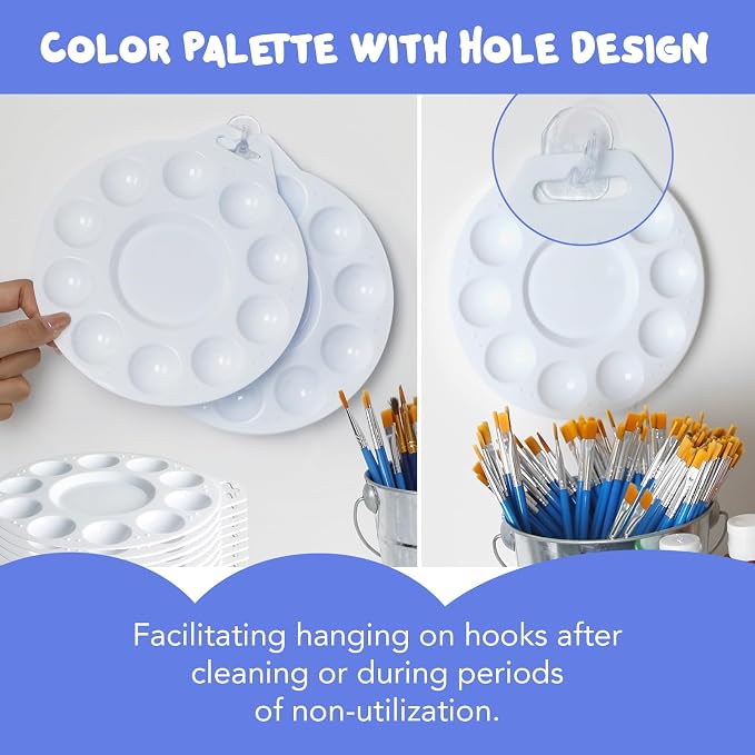 30Pcs Paint Tray Palettes, Plastic Paint Pallets - Image 3